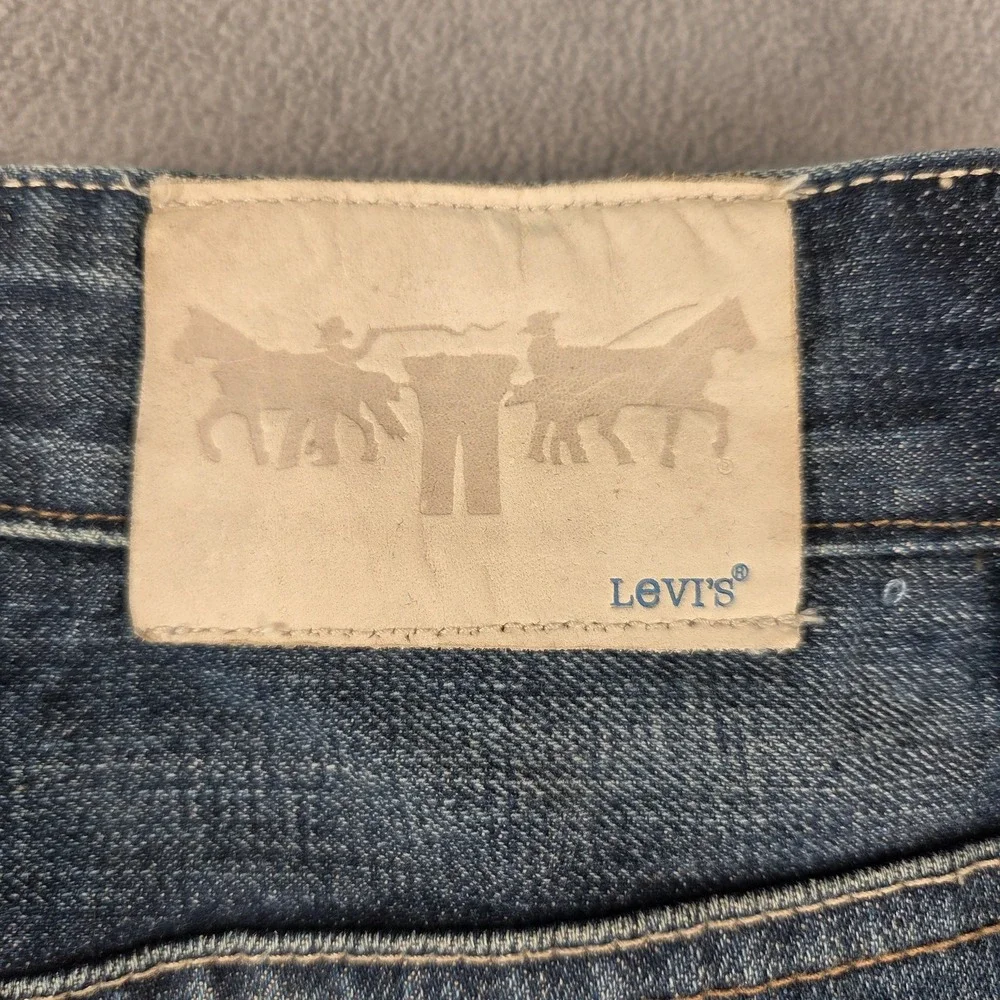Levi's Jeans Mens Blue Denim Selvedge‎ Straight Leg Two Horse Fits 30x34 Altered